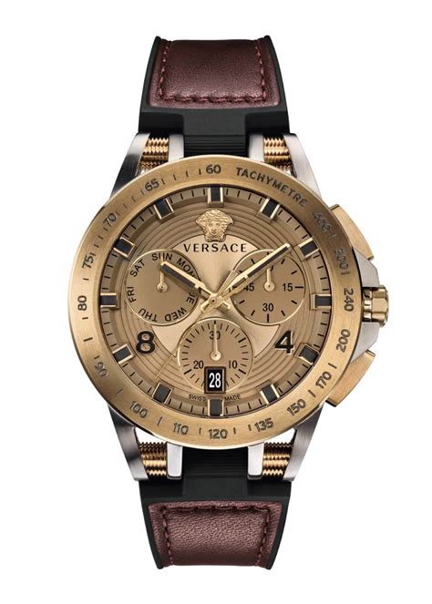 Versace Men's 45mm Sport Tech Chronograph Watch, Burgundy